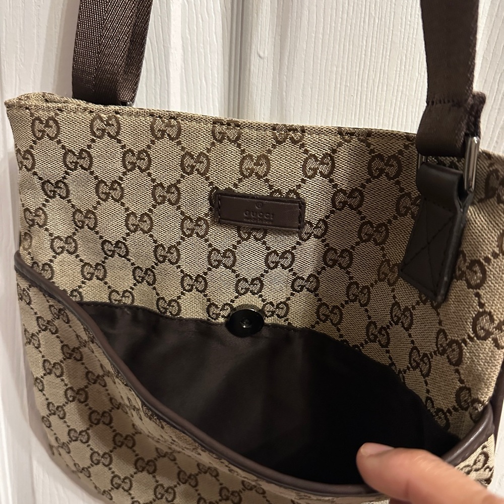 Gucci Beige Brown GG Canvas Crossbody Bag - Picture 3 of 14